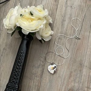 silver heart envelope locket